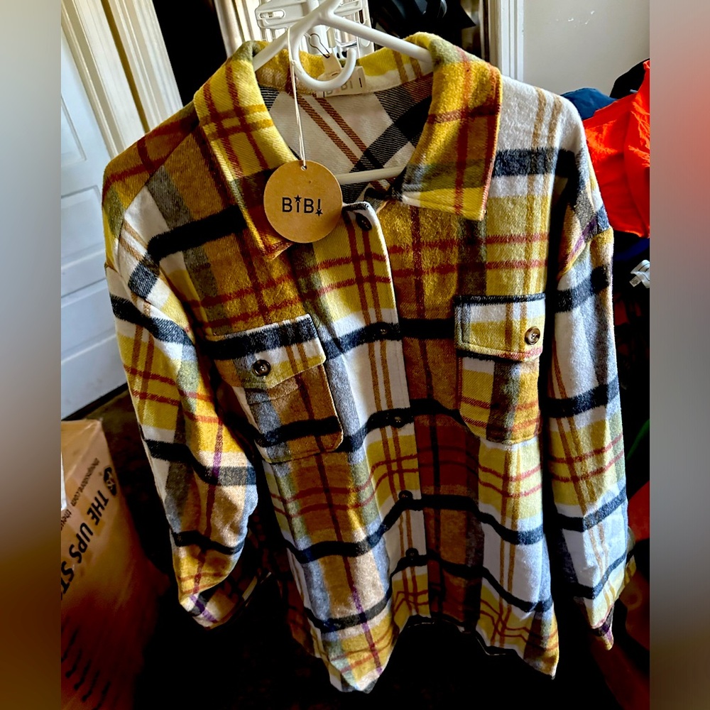 Women Xl Long Sleeve Flannel Wool Material